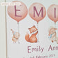 Baby Girl Name Print with Personalised Pink Balloons