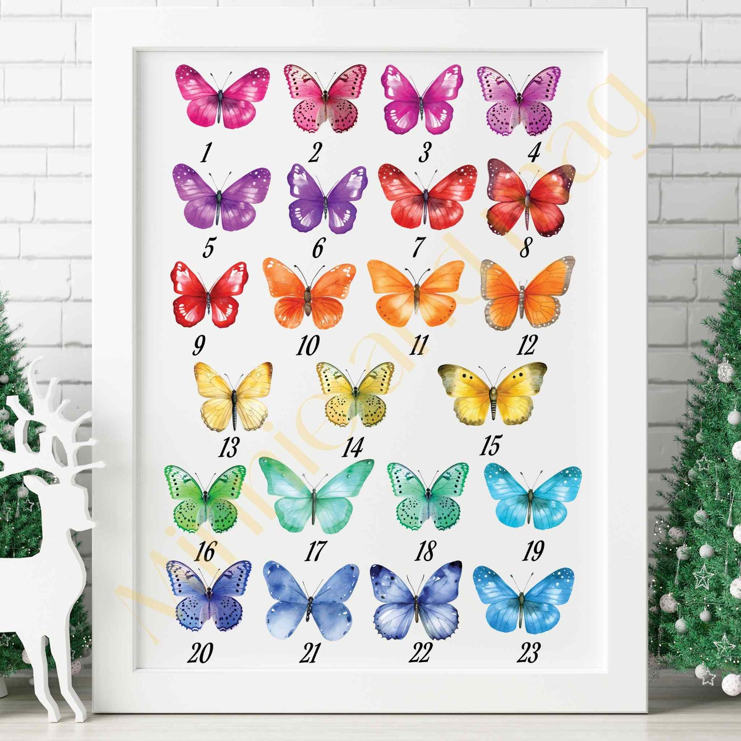Personalised Butterfly Family Print (Rectangle)