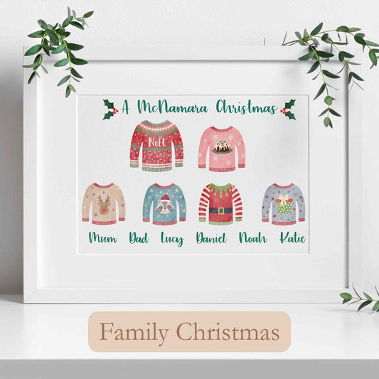 Personalised Family Christmas Jumper Print