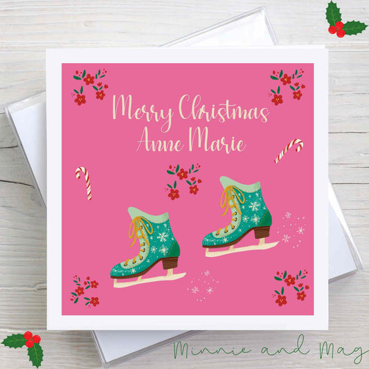 Personalised Pink Christmas Card