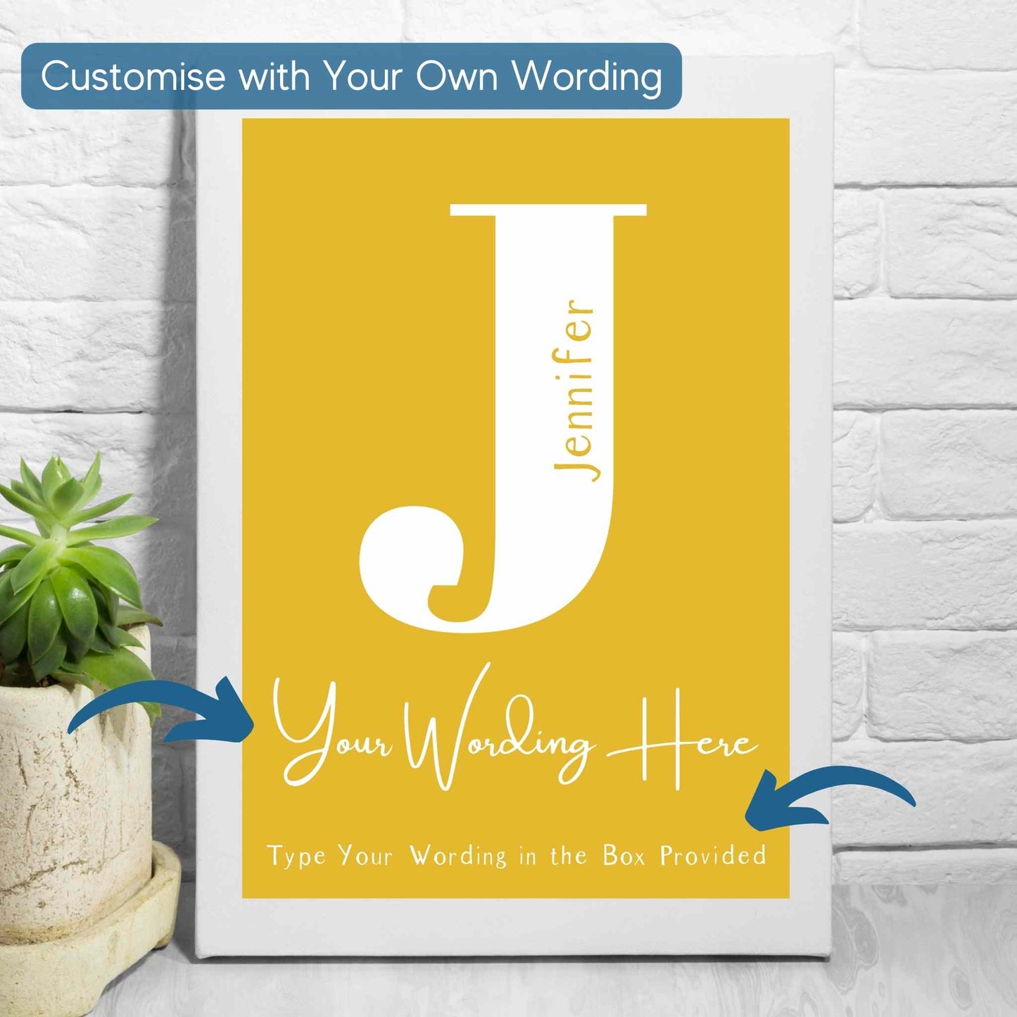Personalised Name Print with Yellow Background