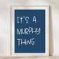 It's a Family Thing Personalised Print with Blue Coloured Background