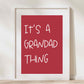 It's a Family Thing Personalised Print with Berry Coloured Background