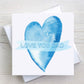 Love you Dad Father's Day card with large blue heart on the front.