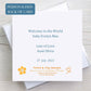 Back of New Baby Congratulations Card with printed personalised wording.