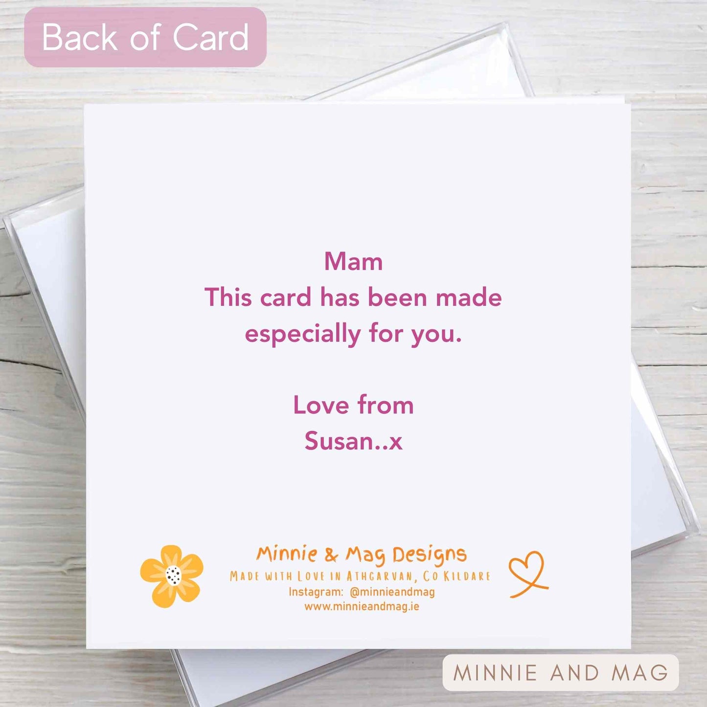 Mother's Day Card - Yellow Florals (Option to Personalise)