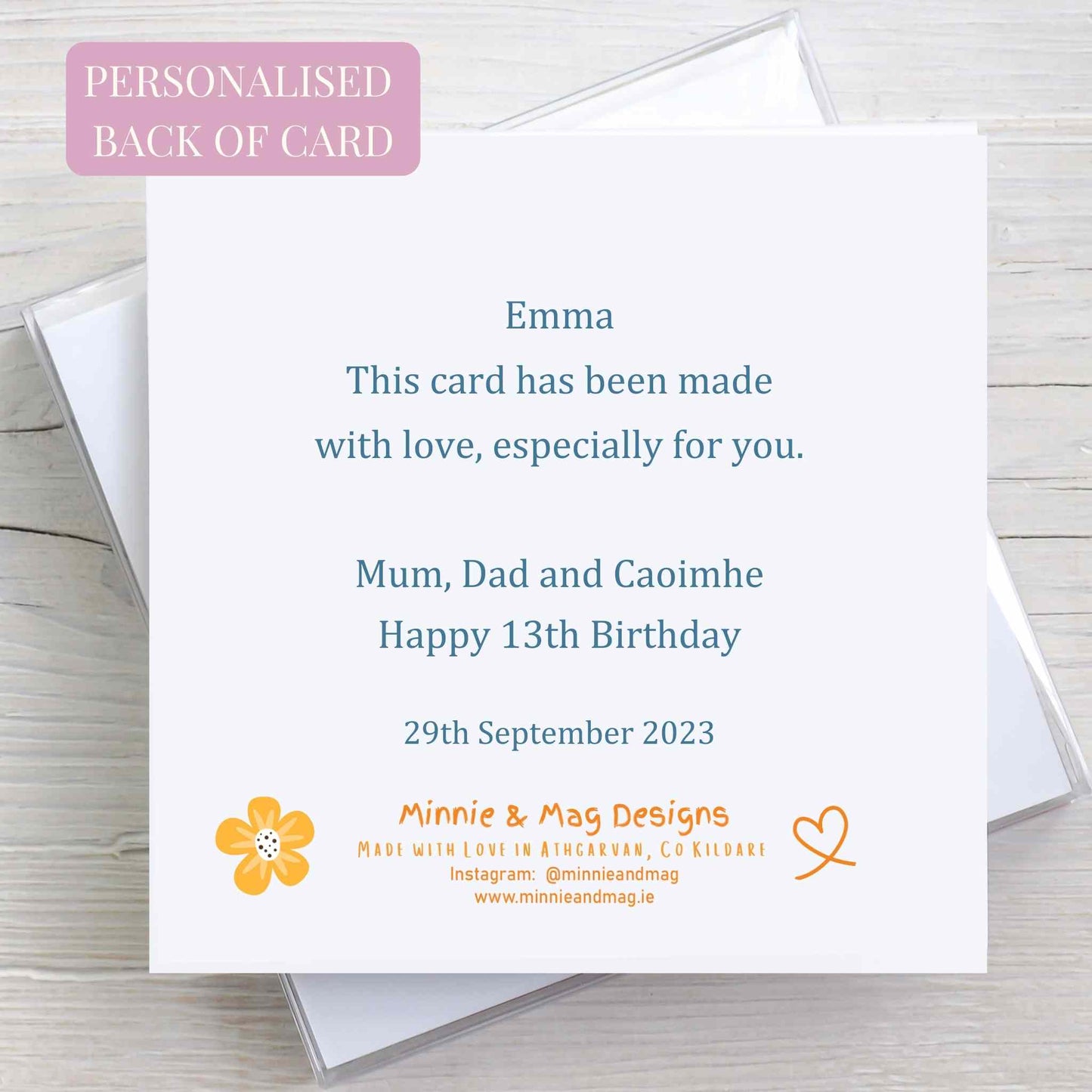 Date of Birth Personalised Birthday Card