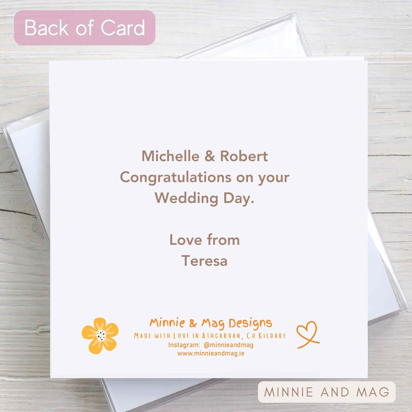 Wedding Card Personalised with Names