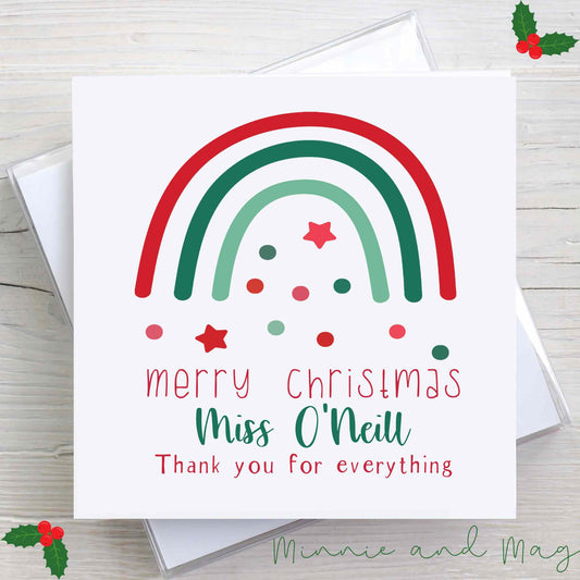 Personalised Candy Cane Rainbow Card