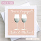 Personalised Engagement Congratulations Card with Glasses Illustration