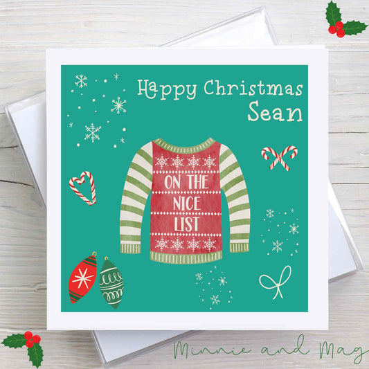 Personalised Naughty and Nice Christmas Card