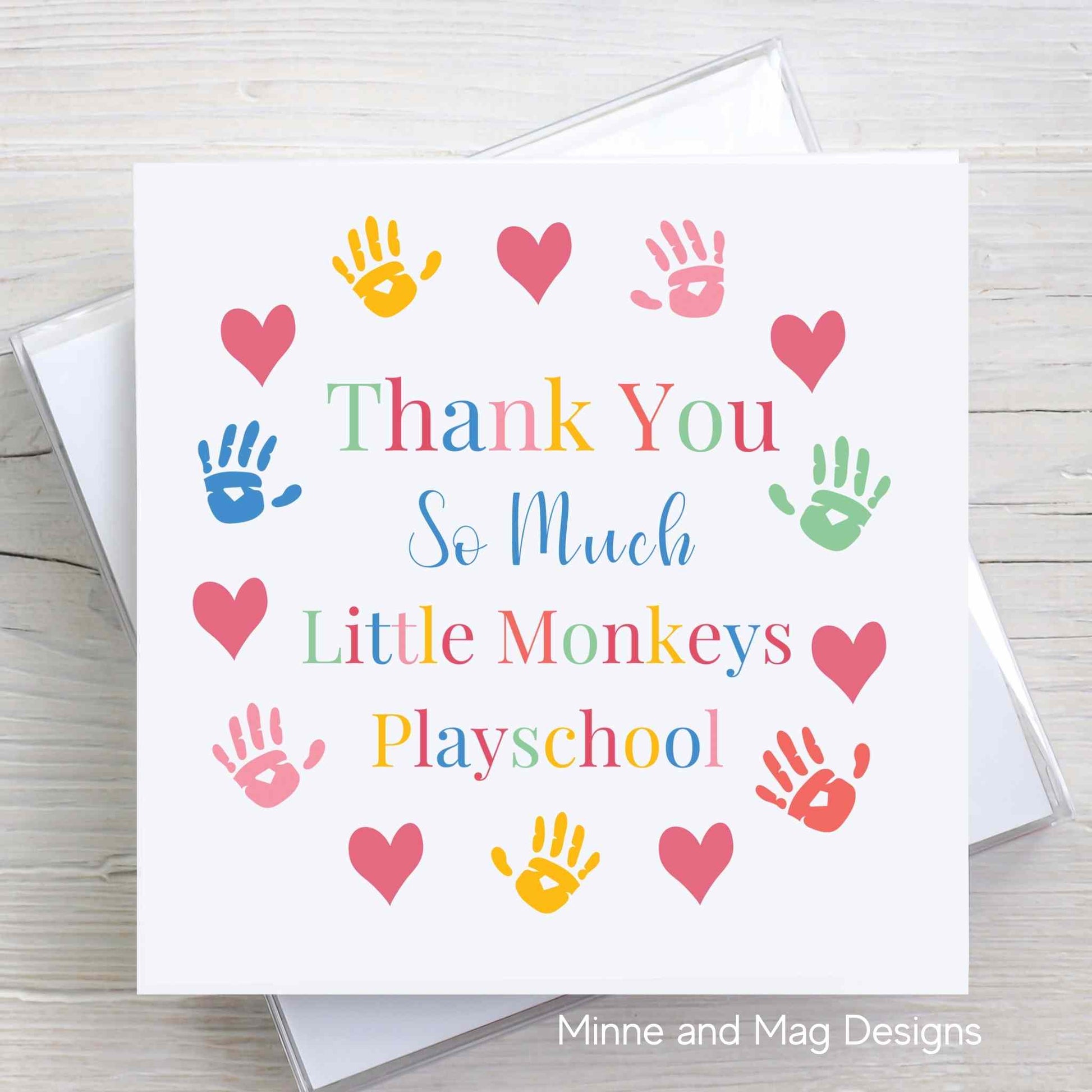 Montessori Playschool Thank You Card