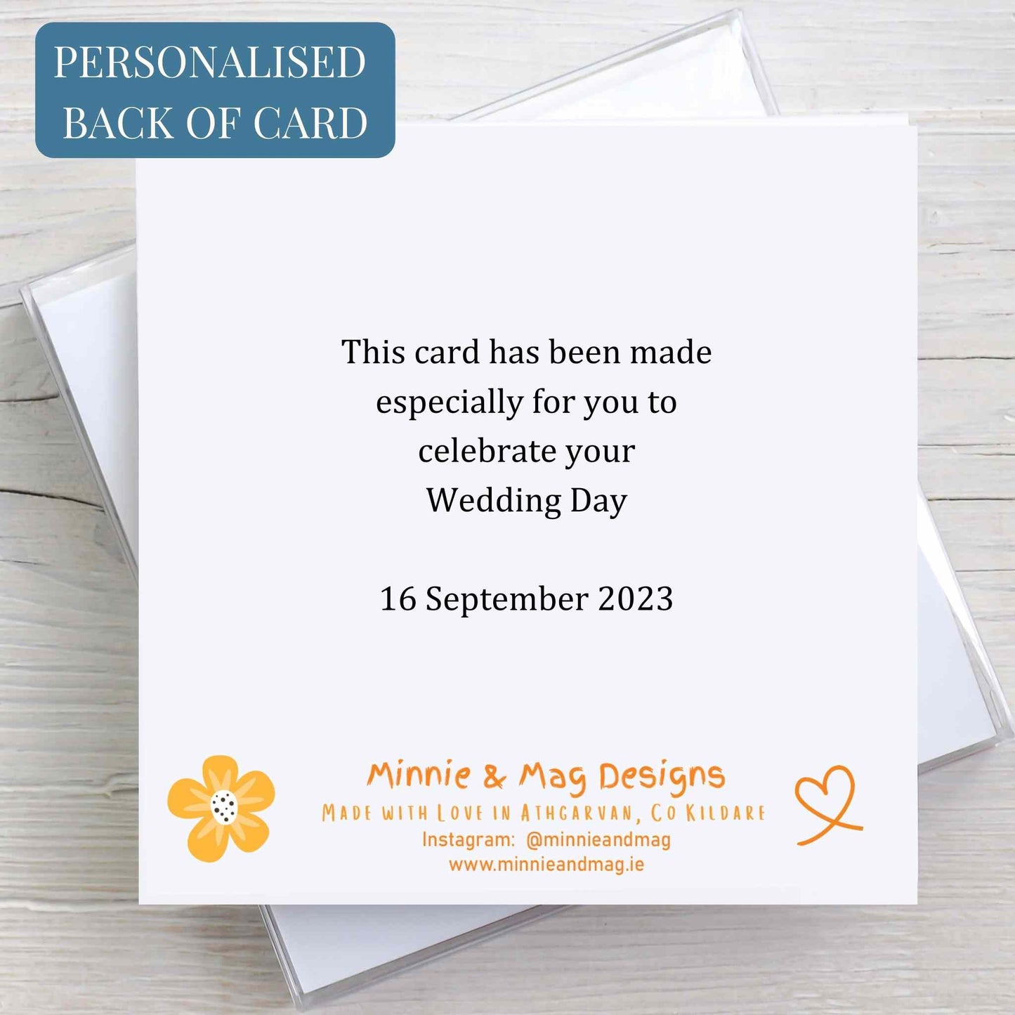 Personalised Wedding Card - Monochrome