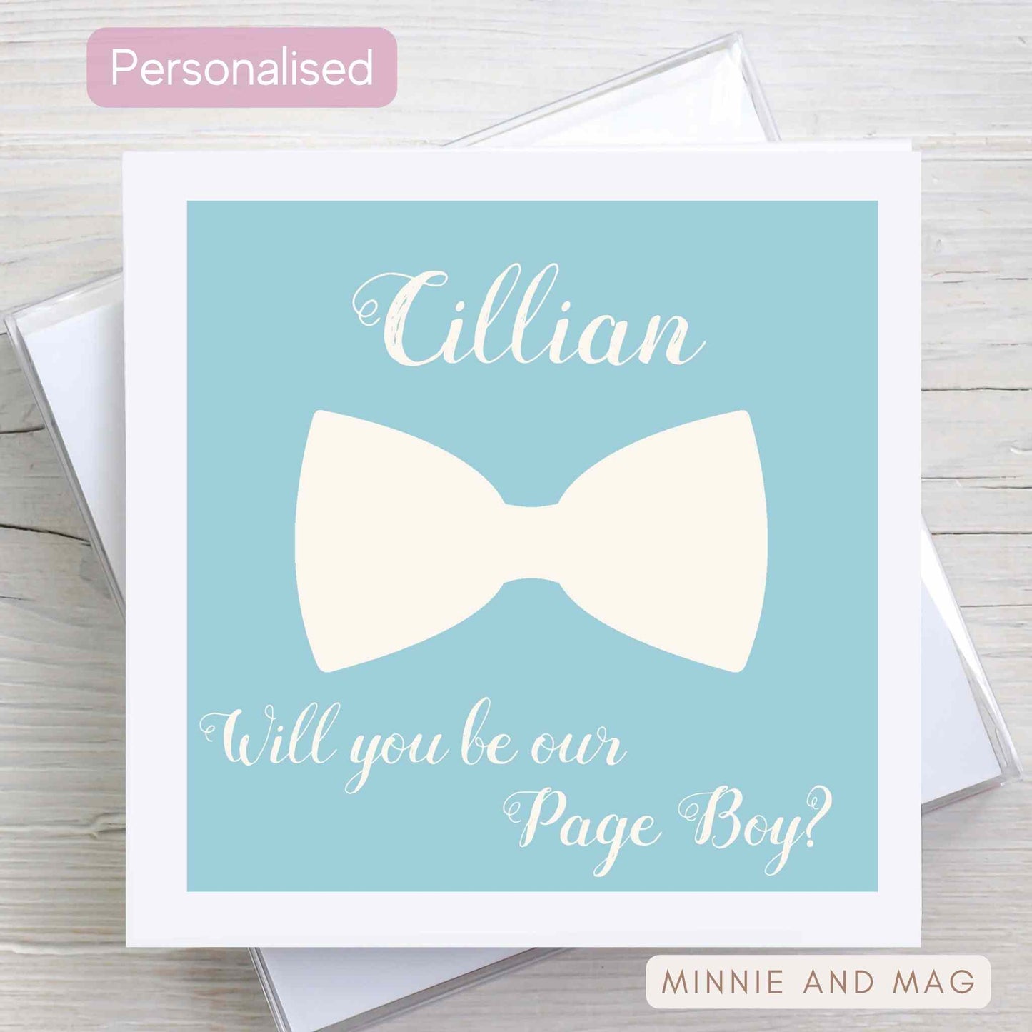 Personalised Page Boy Wedding Card